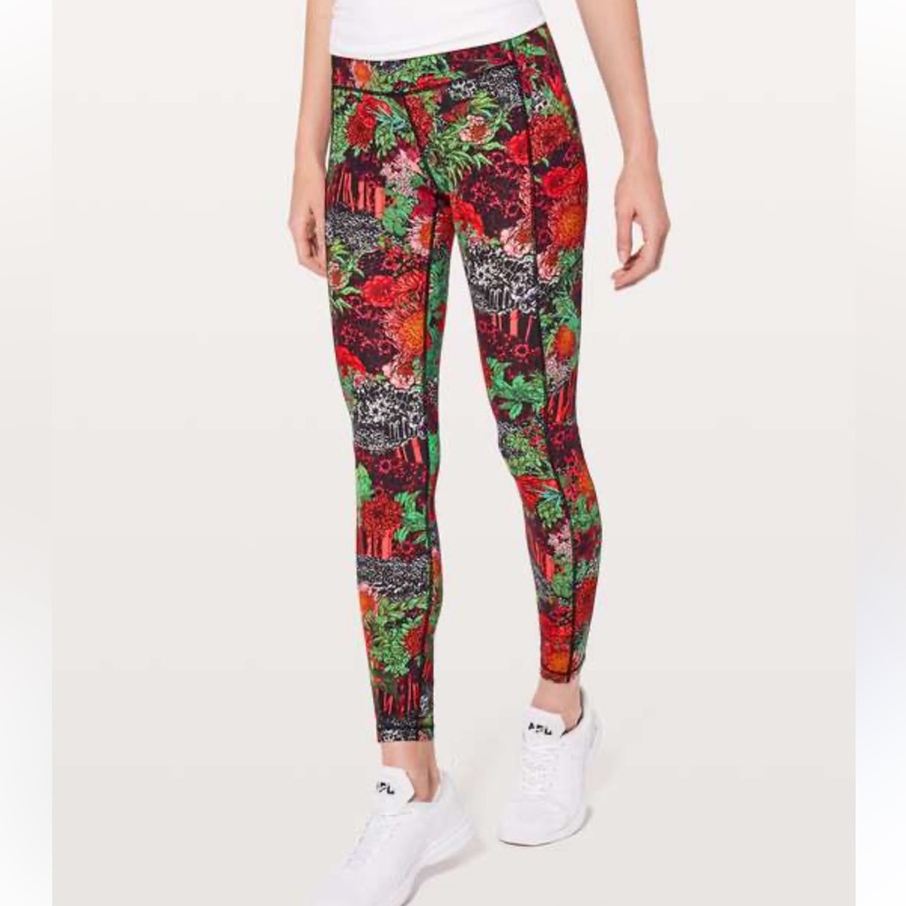 Lululemon Wunder Under Mid-Rise 
Zen Garden Multi Leggings Size 4